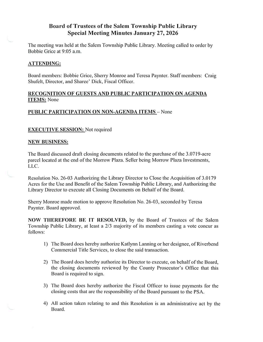 Board Meeting Minutes 