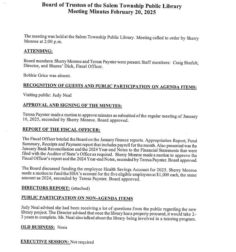 Board Meeting Minutes 