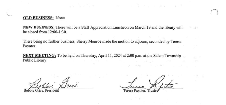 Board Meeting Minutes