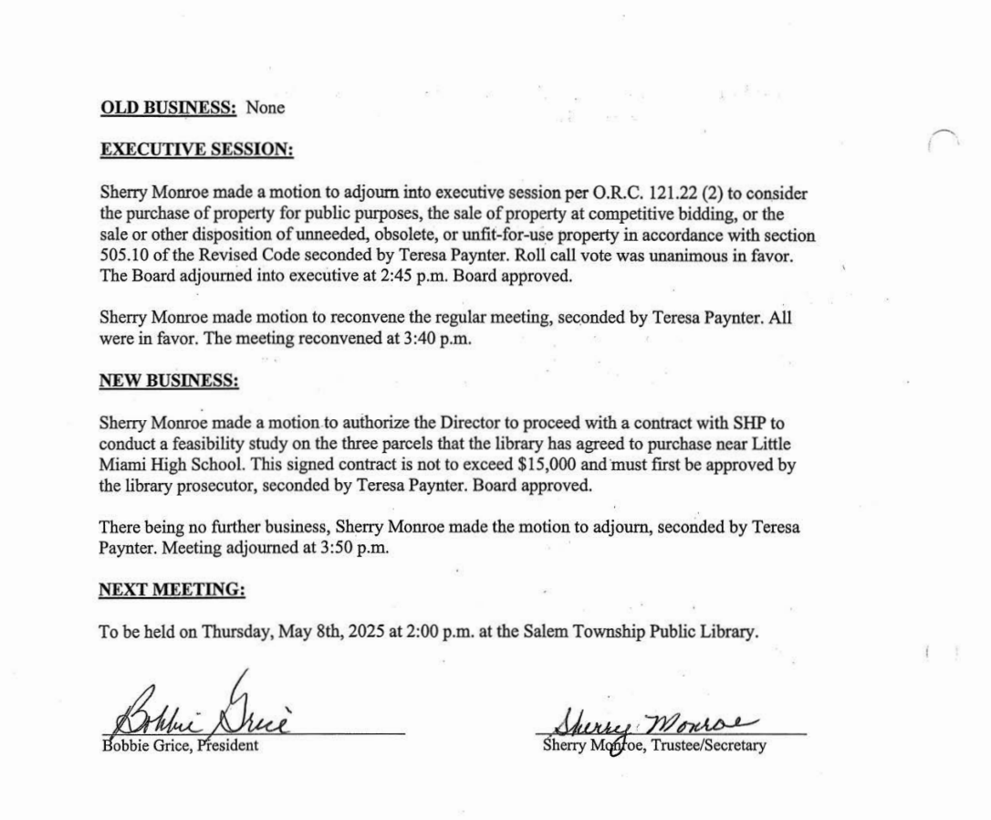Board Meeting Minutes