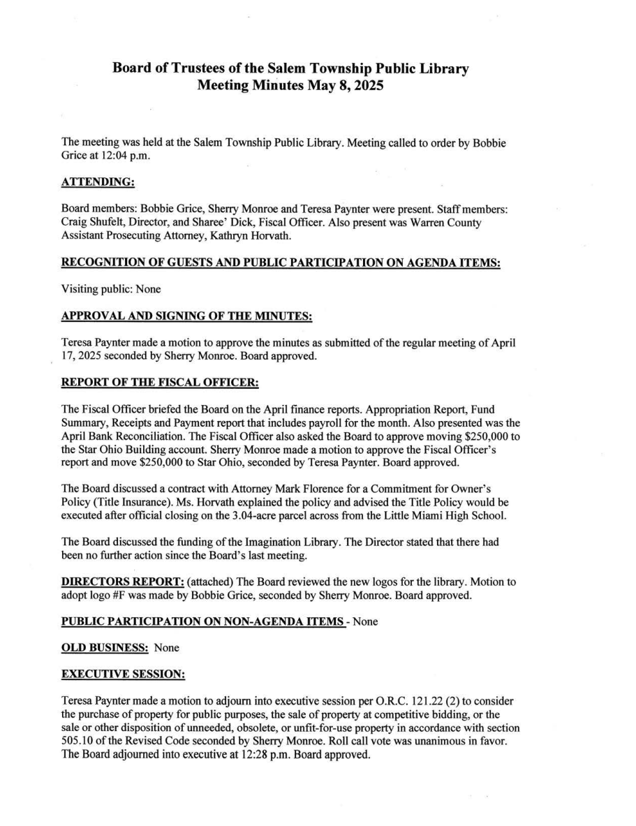 Board Meeting Minutes 