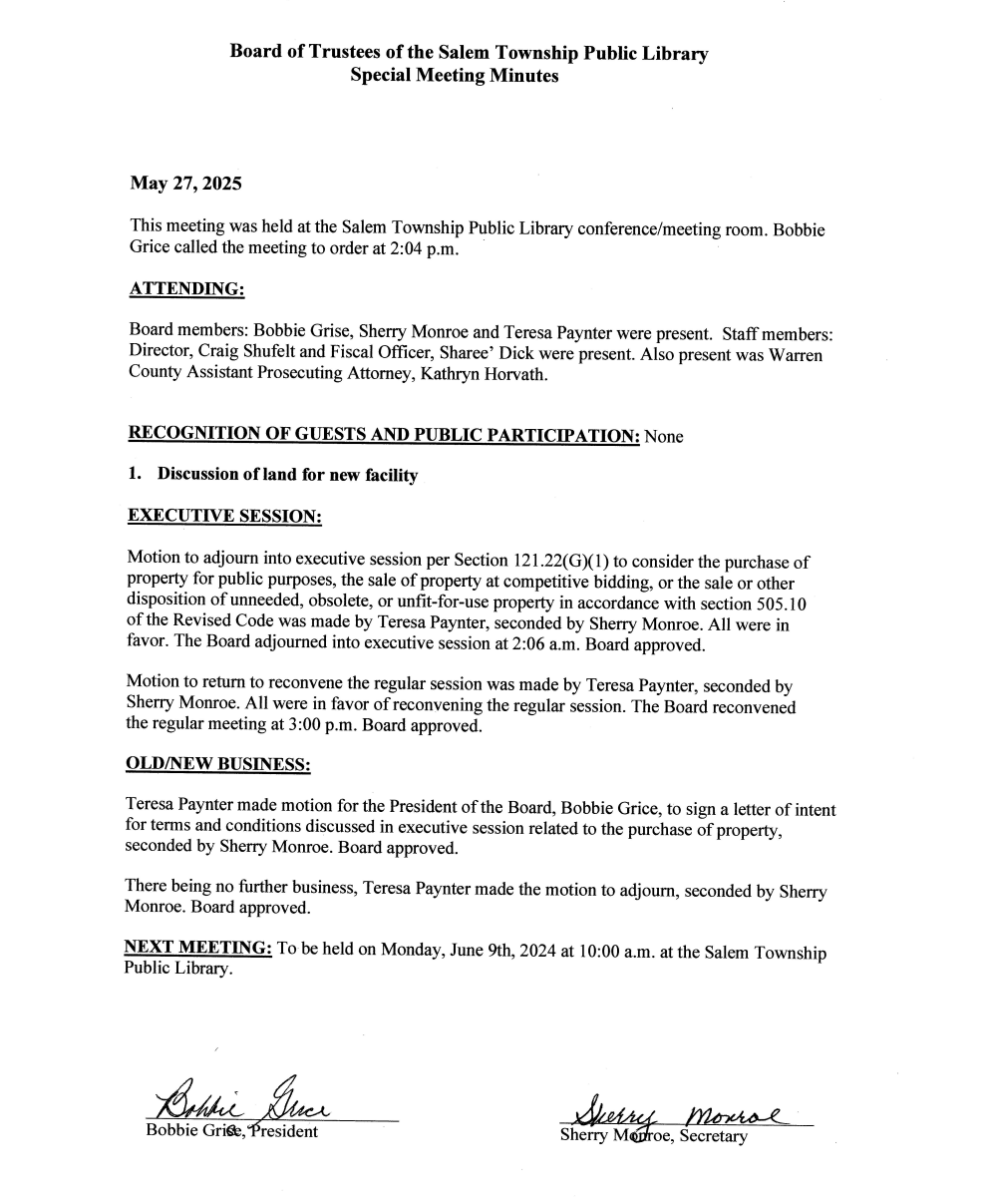 Board Meeting Minutes 