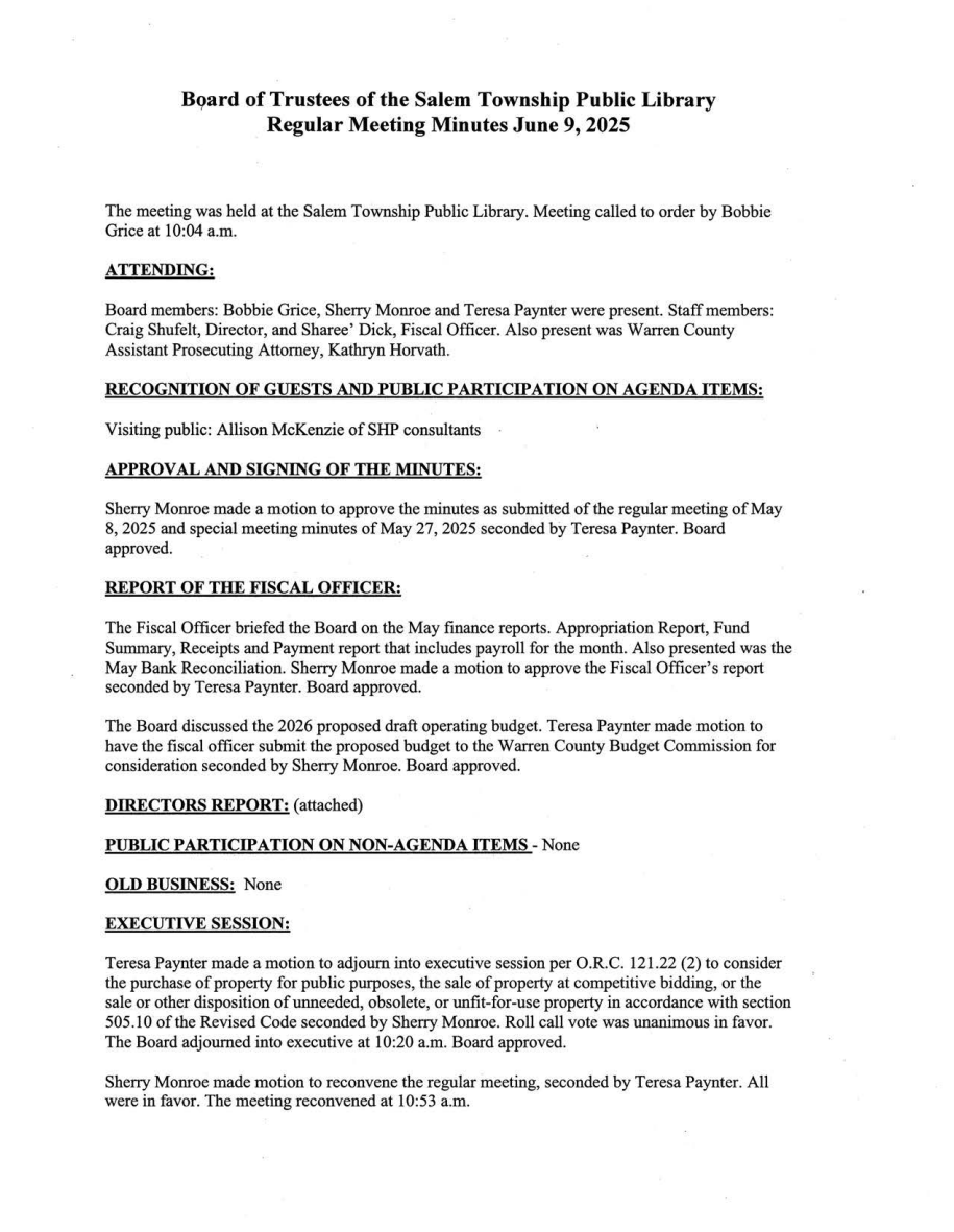 Board Meeting Minutes 