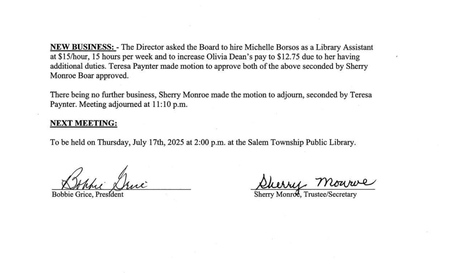 Board Meeting Minutes