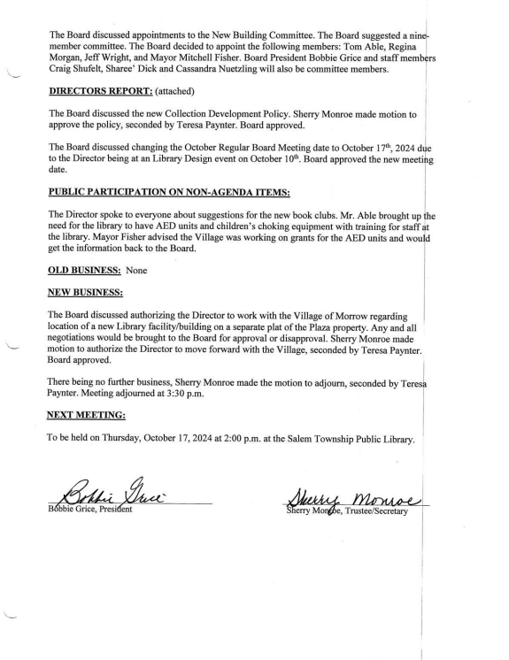 Board Meeting Minutes