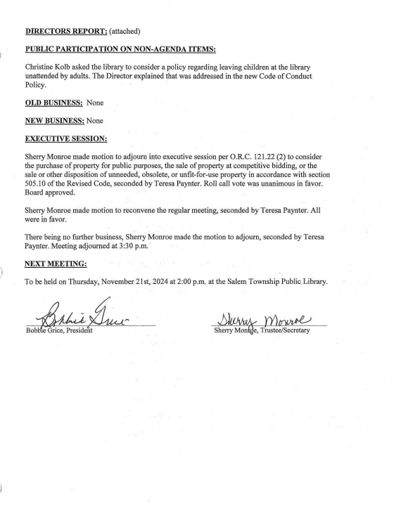 Board Meeting Minutes