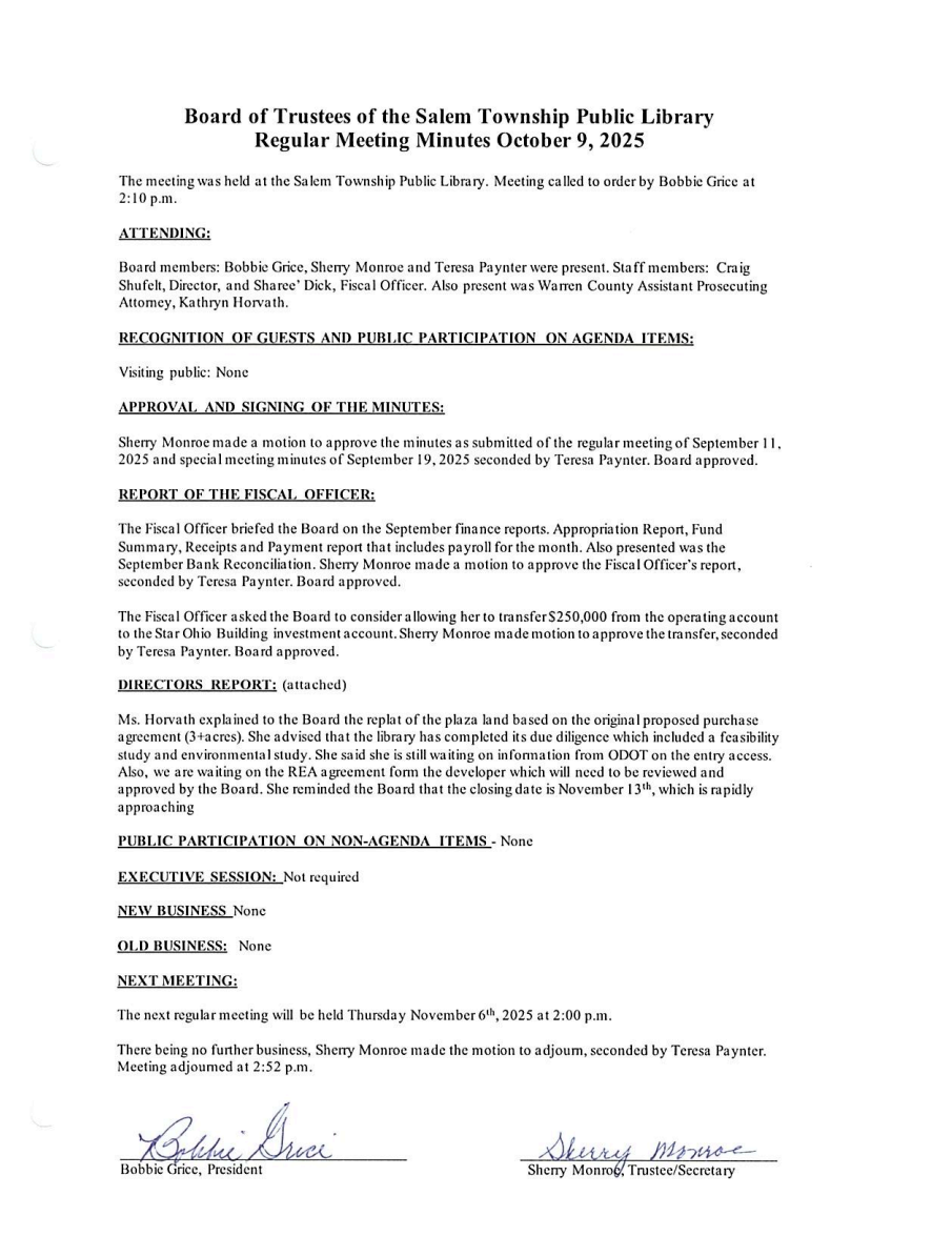 Board Meeting Minutes 