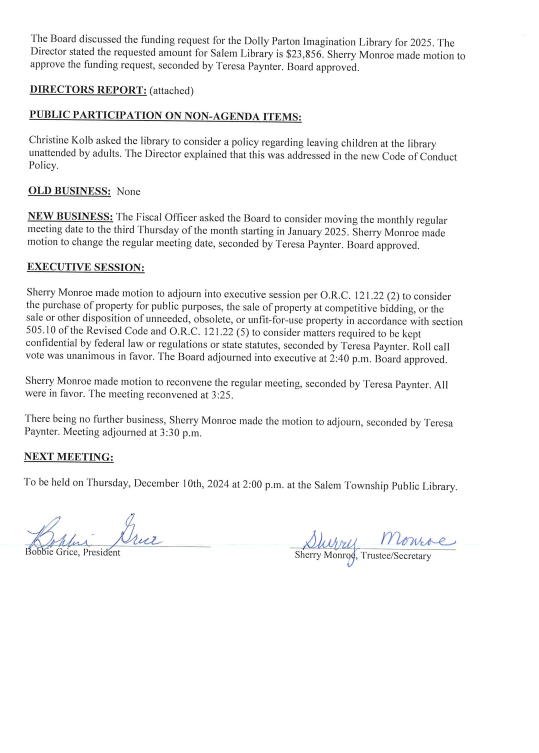 Board Meeting Minutes