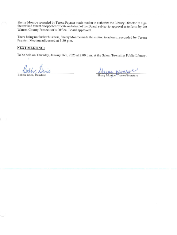 Board Meeting Minutes